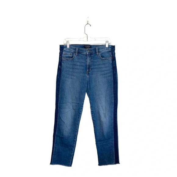 Banana Republic Straight Leg Ankle Medium Wash Side Stripe Jeans 30 Women’s - Picture 13 of 13